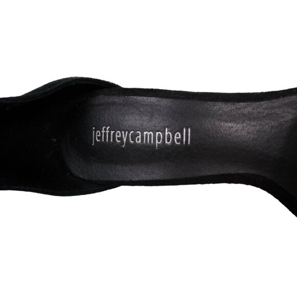 Jeffrey Campbell Clear Lucite Oval Block Heel Suede Sandals Ankle Strap #1178 - Picture 8 of 8